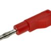 Wtyk bananowy; 4mm; 25.452.1; czerwony; 54mm; lutowany; wtykany (gniazdo bananowe 4mm); 32A; 60V; mosiądz niklowany; PA; Amass;