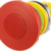 Mushroom pushbutton, unlit, groping, waistband round, red, front ring yellow, mounting Ø 22.3 mm, 46-2531.1920.000