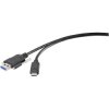 Renkforce RF-3386040 USB 3.2 Gen 1 USB-A to USB-C Cable 1m Black Screwable