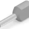 Insulated wire end ferrule, 2 x 0.75 mm², 15 mm/8 mm long, DIN 46228-4, gray, 966144-2