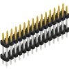Pin header, 30 pole, pitch 2 mm, straight, black, SLY607530S
