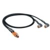 Kabel konfekcjonowany obustronnie rozdzielacz złącza M12 Duo proste / 2xM12 kątowe 3-PINowe LED ASB 2-RKWT/LED A 4-3-224/2 M