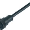 Sensor actuator cable, RD24 cable plug, straight to open end, 6 pole + PE, 2 m, PVC, black, 8 A, 79 0235 20 07