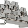Terminal block, 6 pole, 0.2-2.5 mm², clamping points: 2, gray, spring balancer connection, 20 A, NSYTRR26T
