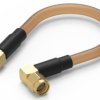Coaxial cable, SMA plug (straight) to SMA plug (angled), 50 Ω, RG-142/U, grommet black, 152.4 mm, 65503503615302