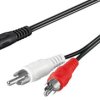 Kabel przejściowy audio AUX, wtyk jack 3,5 mm na wtyk cinch stereo - Długość kabla 0.5 m