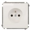 Simon Basic Gniazdo pojedyncze z/u 16A IP20 z przesłoną torów białe BMGZ1z.01/11