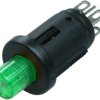 Pushbutton switch, 2 pole, green, illuminated  (green), 0.2 A/60 V, mounting Ø 5.1 mm, IP40, 0041.8857.5127