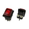Przełącznik klawisz podś. hermet. 250V 16A 2-poz 2-tor 2xNO czerwony KCD4S-R IP65