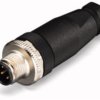 Plug, M12, 4 pole, spring balancer connection, straight, 756-9202/040-000
