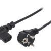 Kabel Cee 7/7 (E/F) Wtyk Kątowy Iec C13 Żeński 90 Pvc 3M Kab-Eul-P3l-3.0-Bk