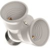 Rozgałeźnik Adapter Żarówki E27/2Xe27 Biały