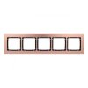 DECO Ramka uniwersalna pięciokrotna - aluminium szczotkowane (ramka: kolor miedziany spód: czarny) 9-12-DRA-5