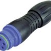 Miniaturowe złącze okrągłe kablowe żeńskie Binder 99-9106-60-03, 7 A, 3-Pin