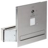 Skrzynka na listy z wideodomofonem DUO, przelotowa, jednowrzutowa wykonana z frezowanej stali szlachetnej, wbudowany czytnik RFI