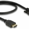 Delock HDMI / DVI kabel Wtyczka HDMI-A, DVI-D 24+1pin. Złącze 0.5 m czarny 85651 potrójne ekranowanie, styki pozłacane K