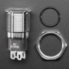 Adafruit Rugged Metal Silver Finish Pushbutton - 16mm 6V RGB Latching