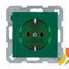 BERKER B.KWADRAT Gniazdo z uziemieniem schuko (samozaciski) zielony połysk 47438913 HAGER