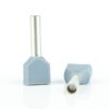 Insulated twin wire end ferrule, 0.75 mm², 21 mm/14 mm long, DIN 46228-4, gray, BYB-4-18H0088