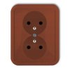LIZA Gniazdo podwójne z/u brązowy 4GPT-2z