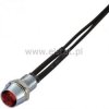 Kontrolka LED 5mm 24VDC + przew. wklęsła czerwona