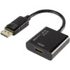 Renkforce RF-4222524 DisplayPort to HDMI Adapter 4K 30Hz Gold Plated 10cm Black