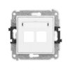 MINI Mechanizm gniazda multimedialnego podwójnego bez modułu (standard Keystone) biały mat 25MGM-2P KARLIK