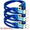 Blue USB-B to USB-A cable compatible with UNO R3 and Mega 2560 and any Arduino development boards and microcontrollers