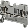 Terminal block, 2 pole, 0.2-2.5 mm², clamping points: 2, gray, spring balancer connection, 24 A, NSYTRR22