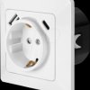 PA0253 Flush-fitted outlet with 2 USB charging sockets