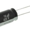 Kondensator 10μF 400V dc Radialny, Otwór przelotowy Panasonic roztaw: 5mm 10 (Dia.) x 20mm