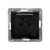 Gniazdo pojedyncze z klapką IP44 GPH-1YZ/m/33/d czarny metalik Impresja Ospel