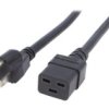 Kabel: 3X14awg, Iec C19 Żeński,Nema 5-15 (B) Wtyk, 1M, 15A Lt-202+549 Sjt...