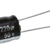 Kondensator 220μF 50V dc Radialny, Otwór przelotowy Panasonic roztaw: 5mm 10 (Dia.) x 16mm