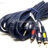 Kabel Jack AUX 3,5mm(4)-3xRCA cinch 3,0m łezka