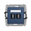 ICON Gniazdo podwójne 2xUSB A-A 2.0 navy blue 64IGUSB-2 KARLIK
