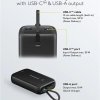 Powerbank 20000mAh z wbudowanym kablem USB-C czarny 76252