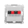 SIMON 55 Gniazdo głośnikowe podwójne aluminium mat TGL2.01/143 KONTAKT SIMON