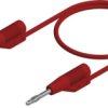 Measuring lead with (2 mm plug, spring-loaded, straight) to (2 mm plug, spring-loaded, straight), 1 m, red, PVC, 0.5 mm², CAT O,