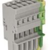 Socket header, 6 pole, pitch 5 mm, straight, green-yellow/gray, 769-106/000-036