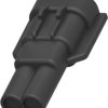 Plug, unequipped, 2 pole, straight, 1 row, black, 173063-2