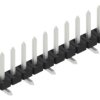 Pin header, 10 pole, pitch 2 mm, angled, black, 10063343