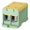Listwa zaciskowa 2-torowa Al/Cu 35-240mm2 na szynę TH35 żółto-zielony FJ-E240/2/D HEDO