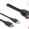 87880 Installation extension, HDMI / USB male > female, 1 m
