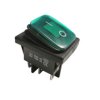 Włącznik kołyskowy KCD4-G 16A 250V podwójny on-on zielony hermetyczny IP65