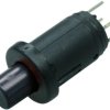 Pushbutton, 2 pole, black, unlit , 0.2 A/60 V, IP40, 0041.9142.7107