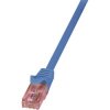 LogiLink CQ2056U RJ45 Network Cable CAT 6 U/UTP 2m Blue Flame-retardant 1 pc