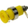 Gniazdo bananowe; 4mm; 24.301.3; żółty; bezpieczny; lutowany; 32,5mm; 32A; 1000V; mosiądz niklowany; PA; Amass; RoHS; 2.202