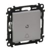 VALENA LIFE Wyłącznik zwierny przycisk przełączy no/nc podświetlany z symbolem dzwonka aluminium 6A 250V 752316 LEGRAND