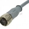 Złącze proste żeńskie 5P + kablel 2m; gwint wewn.